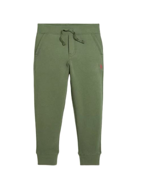 Pantalone da bambino in felpa di misto cotone, colore verde oliva menta. POLO RALPH LAUREN | 322799362039